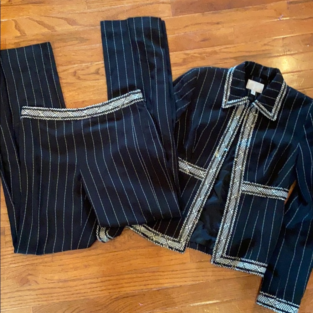 Alberto Makali 2 striped black and white Suit